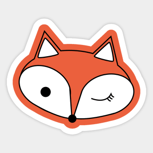 Grey's Transparent Winking Fox Lispe Sticker